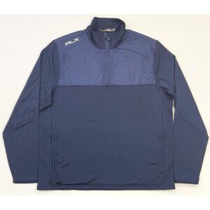 Ralph Lauren RLX Mens 1/4 Zip Pullover Size Large Performance Golf Navy Blue